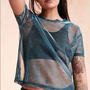 Urban Outfitters Shimmering Mesh Top